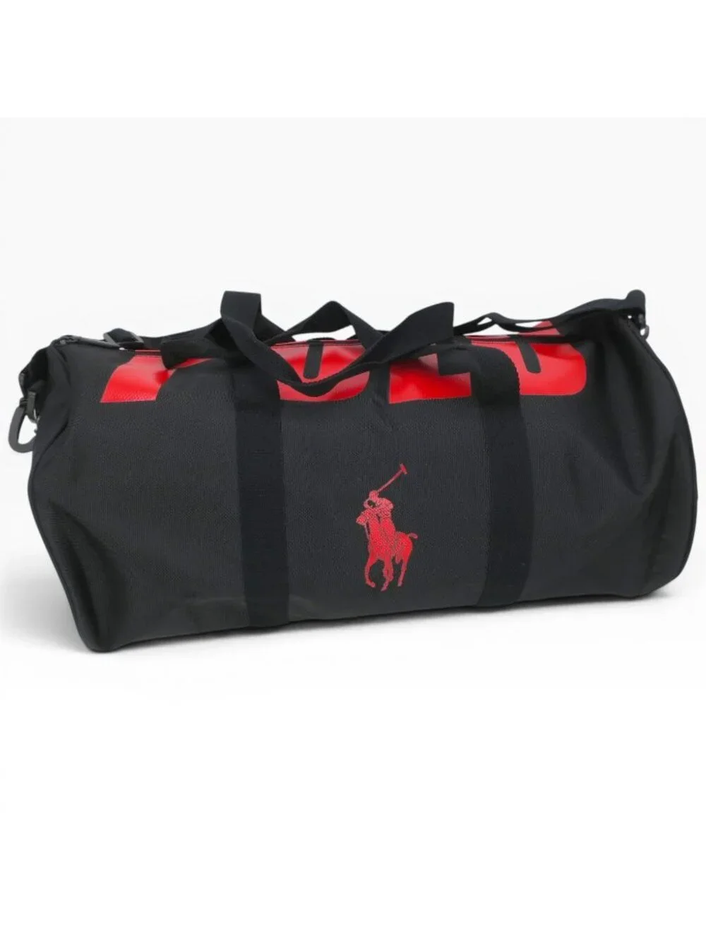 Ralph Lauren Polo Fragrances Duffle Black Red Pony Bag Gym Weekender Overnight